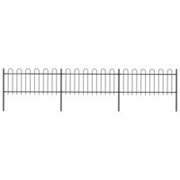 Tuinhek met ronde bovenkant 5,1x0,8 m staal zwart - thumbnail