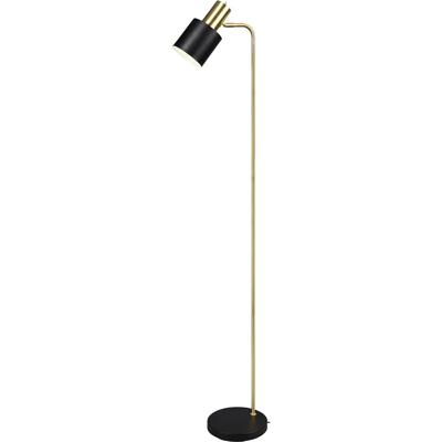 Moderne LED Vloerlamp - Mat Zwart/Goud - E27 Fitting - Aluminium