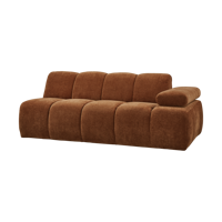 Woood Mojo 2-zits bank arm rechts ribstof Roestbruin - thumbnail