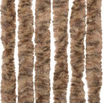 VidaXL Vliegengordijn 90x220 cm chenille beige en donkerbruin