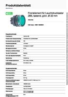 Schneider Electric ZB5AW333 Harmony ZB5AW333 Druktoets Bedieningsknop vlak 1 knop Groen 1 stuk(s) - thumbnail