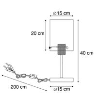 QAZQA Design tafellamp zwart met smoke glas op standaard - Dome - thumbnail