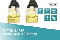 Digitus DK-1644-A-005-BL-10 RJ45 Netwerkkabel, patchkabel CAT 6A S/FTP 0.50 m Zwart 1 stuk(s) - thumbnail