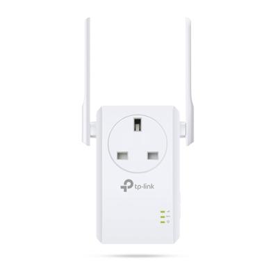 TP-Link TL-WA860RE N300 Universal Range Extender with Extra Power Outlet, Broadband/Wi-Fi Extender, Wi-Fi Booster/Hotspot with 1 Ethernet Port and 2 External Antennas, Plug and Play, UK Plug