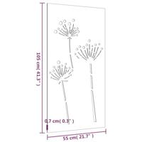 Wanddecoratie tuin bloemenontwerp 105x55 cm cortenstaal - thumbnail