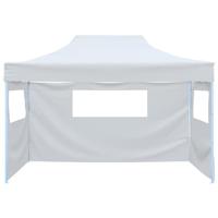 Partytent met 3 zijwanden inklapbaar 3x4,5 m wit - thumbnail