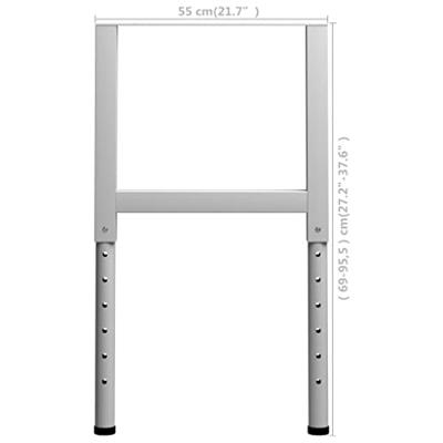 vidaXL Werkbankframes verstelbaar 2 st 55x(69-95,5) cm metaal grijs