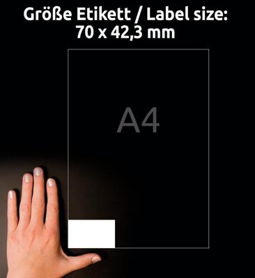 Etiket avery 3652 70x42.3mm wit 4200st