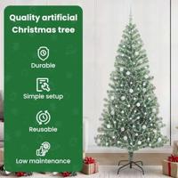 VidaXL Kunstmatige kerstboom sneeuw gevlochten met led licht 240 cm - thumbnail