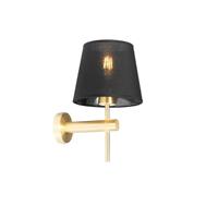 QAZQA Moderne wandlamp messing met zwart - Pluk - thumbnail
