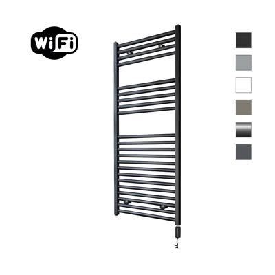 Elektrische Radiator Sanicare HWV Met Wifi 111,8x45 cm Mat Zwart 596W Met Thermostaat Zwart Rechtsonder Elektrische Radiator Sanicare HWV Met Wifi 111,8x45 cm Mat Zwart 596W Met Thermostaat Zwart Rechtsonder