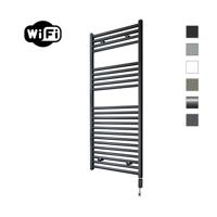Elektrische Radiator Sanicare HWV Met Wifi 111,8x45 cm Mat Zwart 596W Met Thermostaat Zwart Rechtsonder Sanicare - thumbnail