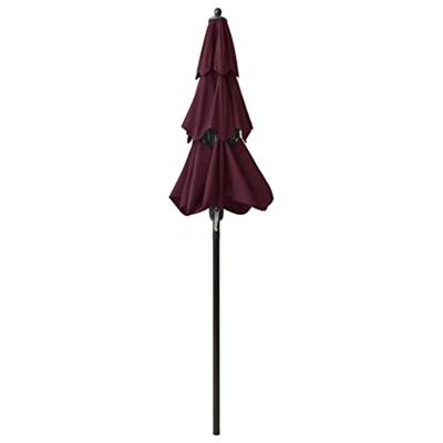 VidaXL Parasol 3-laags met aluminium paal 2 m bordeauxrood