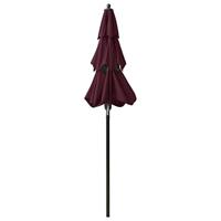 VidaXL Parasol 3-laags met aluminium paal 2 m bordeauxrood - thumbnail