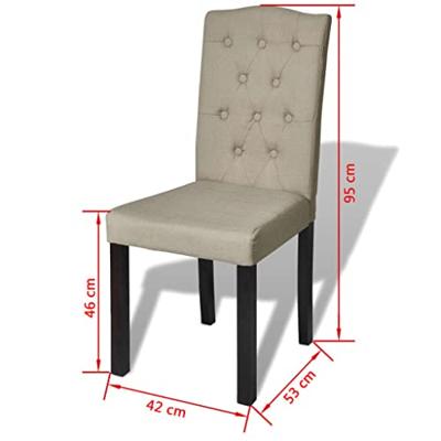 Eetkamerstoelen 4 st stof camel - thumbnail
