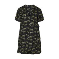 Zizzi gebloemde wikkeljurk CAANNI zwart/geel/blauw - thumbnail