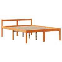 Bedframe met hoofdbord massief grenenhout wasbruin 120x190 cm - thumbnail
