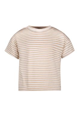 Like Flo Zomer shirt meisjes Beige - lurex strepen - Eline