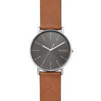 Skagen SKW6578 Horloge Signatur staal-leder zilverkleurig-grijs-bruin 40 mm - thumbnail