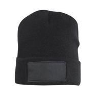 Clique Hubert Patch muts - 100% acryl - zwart - thumbnail