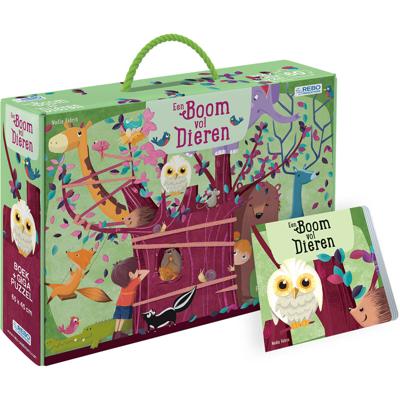 Rebo Publishers Boom vol dieren - boek + puzzel