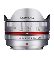 Samyang 7,5mm f/3.5 Fisheye MFT zilver - thumbnail