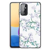 Samsung Galaxy M52 Uniek Bloemen Hoesje Blossom White - thumbnail