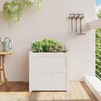 Plantenbak 60x60x60 cm massief grenenhout wit - thumbnail