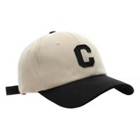 Strapback Pet Letter C - Beige & Zwart - thumbnail