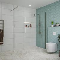 Fortifura Galeria inloopdouche - 180x200cm - helder glas - wandarm - Geborsteld Gunmetal PVD SW797920/SW797907 - thumbnail