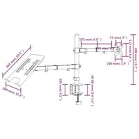 Monitorbeugel VESA 75/100 mm zwart staal - thumbnail