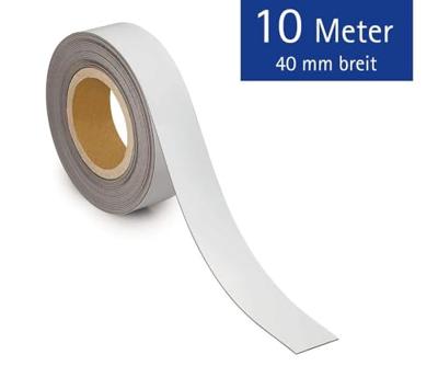 MAUL magnetisch etiketband beschrijf- en wisbaar, 10mtx40mm, wit