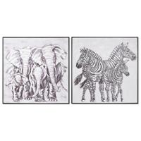 Schilderij Home ESPRIT Koloniaal 100 x 3,5 x 100 cm (2 Stuks) - thumbnail