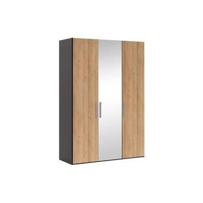 Goossens Kledingkast Easy Storage Ddk, Kledingkast 153 cm breed, 220 cm hoog, 2x draaideur en 1x spiegel draaideur midden