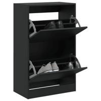 VidaXL Schoenenkast 60x34x96,5 cm bewerkt hout zwart - thumbnail