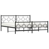 Bedframe met hoofd- en voeteneinde metaal zwart 183x213 cm - thumbnail