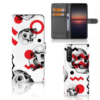 Telefoonhoesje met Naam Sony Xperia 1 II Skull Red Telefoonhoesje met Naam Sony Xperia 1 II Skull Red
