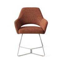 Jesper Home Eetkamerstoel 'Yanai' Beehive Steel, kleur Tuscan Terra - thumbnail