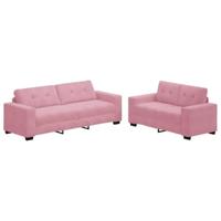 | Bankstel | 2 pcs Roze 221 x 78 x 80 cm Fluweel - thumbnail
