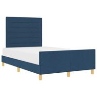Bedframe met hoofdeinde Blauw 120 x 200 cm Stof - thumbnail