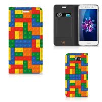 Huawei Y5 2 | Y6 Compact | Hoesje met Magneet | Blokken - thumbnail