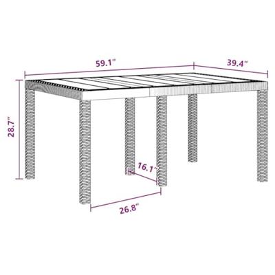5-delige tuinset met kussens in het bruin van poly rattan