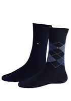 Tommy Hilfiger Sokken Heren Check 2-pack Dark Navy-39/42 - thumbnail