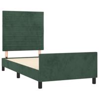 Bedframe zonder matras 90x200 cm fluweel donkergroen - thumbnail