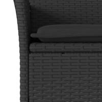 Tuinstoelen 2 st met kussens poly rattan zwart - thumbnail