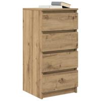 Dressoir 37,5x35x76 cm bewerkt hout artisanaal eikenkleurig - thumbnail