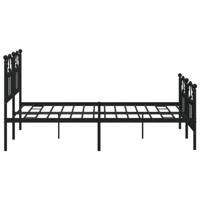 Bedframe met hoofd- en voeteneinde metaal zwart 140x200 cm - thumbnail