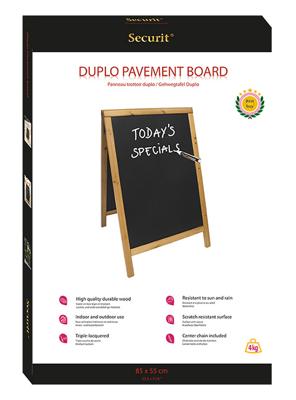 Stoepbord Securit 550x850x30mm teak hout Stoepbord Securit 550x850x30mm teak hout