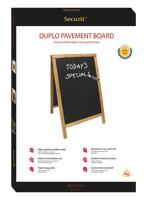 Stoepbord Securit 550x850x30mm teak hout - thumbnail