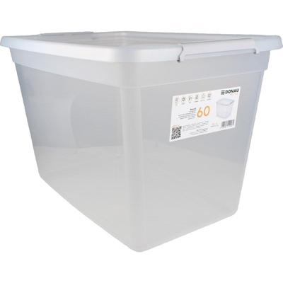 DONAU Home opbergdoos, 60 liter, transparant